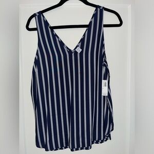 Old navy business casual top, grey and navy striped, new with tags!
